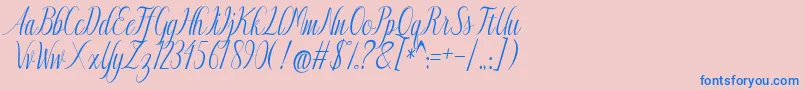 Authentic Font – Blue Fonts on Pink Background