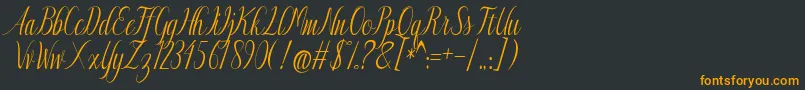 フォントAuthentic – 黒い背景にオレンジの文字