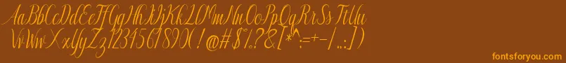 Authentic Font – Orange Fonts on Brown Background