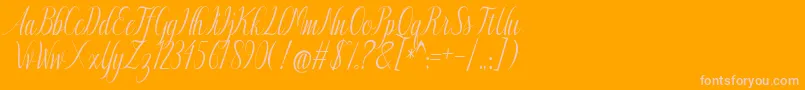 Authentic Font – Pink Fonts on Orange Background