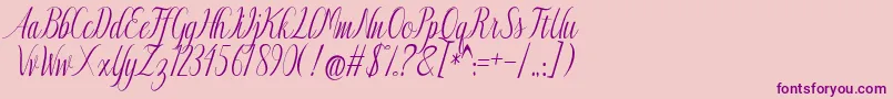 Authentic-Schriftart – Violette Schriften auf rosa Hintergrund