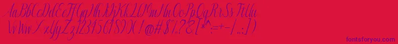 Authentic Font – Purple Fonts on Red Background