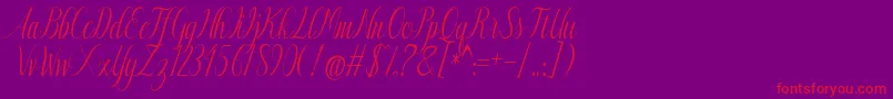 Authentic Font – Red Fonts on Purple Background