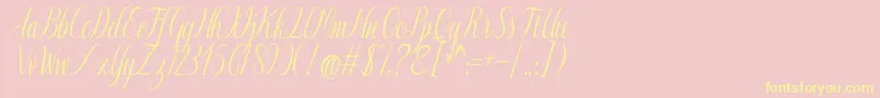 Authentic-Schriftart – Gelbe Schriften auf rosa Hintergrund