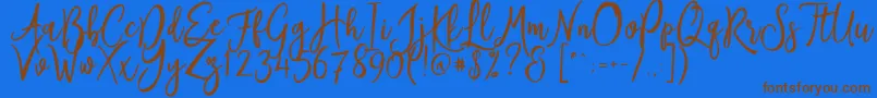 Author DF Font – Brown Fonts on Blue Background