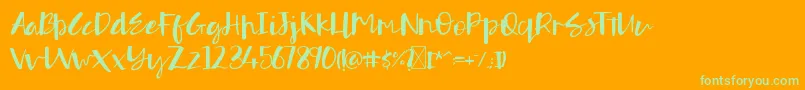 Шрифт Authorfun – зелёные шрифты на оранжевом фоне