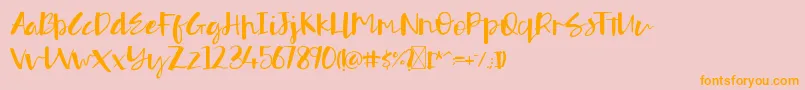 Authorfun-fontti – oranssit fontit vaaleanpunaisella taustalla