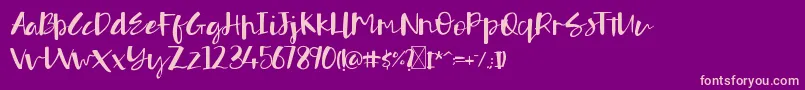 Authorfun-fontti – vaaleanpunaiset fontit violetilla taustalla