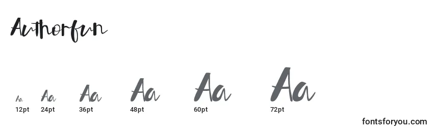 Размеры шрифта Authorfun