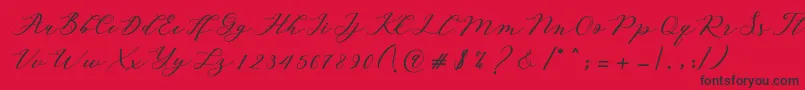 Шрифт Autines Script – чёрные шрифты на красном фоне