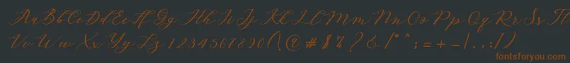 Autines Script Font – Brown Fonts on Black Background