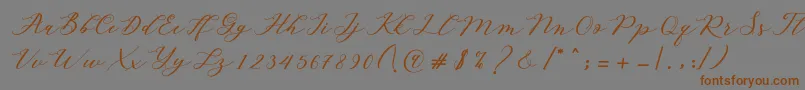 Autines Script Font – Brown Fonts on Gray Background