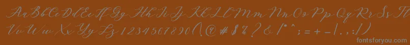 Autines Script Font – Gray Fonts on Brown Background