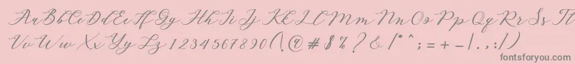 Autines Script Font – Gray Fonts on Pink Background