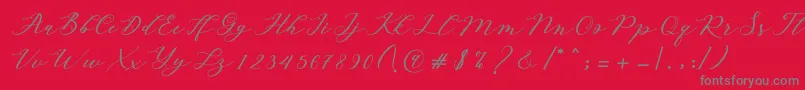 フォントAutines Script – 赤い背景に灰色の文字