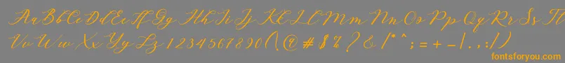 Autines Script Font – Orange Fonts on Gray Background