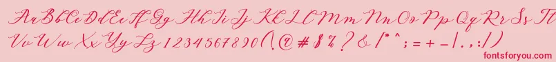 Autines Script Font – Red Fonts on Pink Background