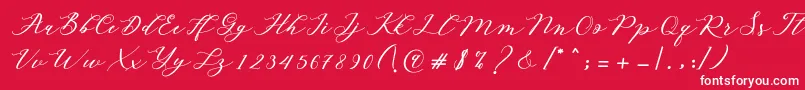 Autines Script Font – White Fonts on Red Background