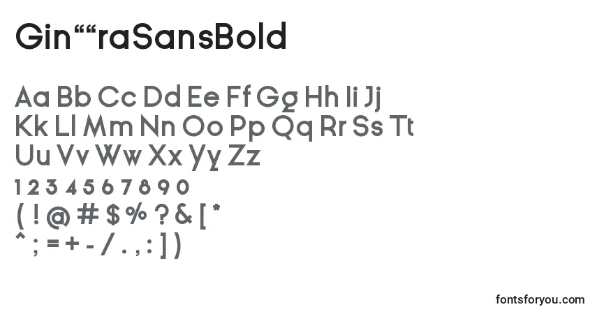 Шрифт GinРІraSansBold – алфавит, цифры, специальные символы