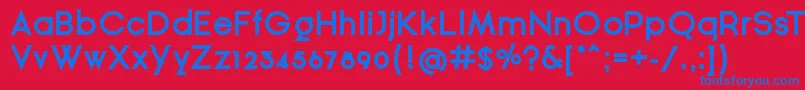 GinРІraSansBold Font – Blue Fonts on Red Background