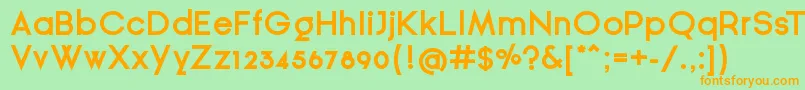 GinРІraSansBold Font – Orange Fonts on Green Background