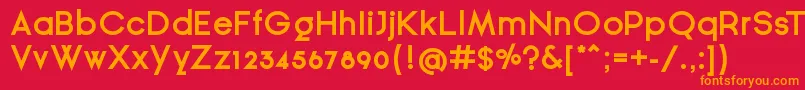 GinРІraSansBold Font – Orange Fonts on Red Background