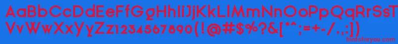 GinРІraSansBold Font – Red Fonts on Blue Background