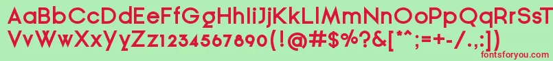 GinРІraSansBold Font – Red Fonts on Green Background