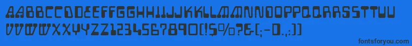 Auto Mission Font – Black Fonts on Blue Background