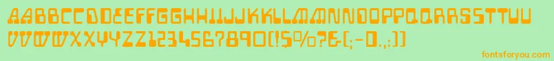 Auto Mission Font – Orange Fonts on Green Background