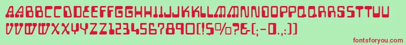 Auto Mission Font – Red Fonts on Green Background