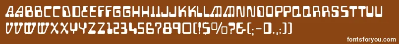 Czcionka Auto Mission – białe czcionki na brązowym tle