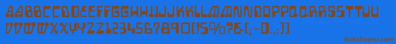 Auto Mission Font – Brown Fonts on Blue Background