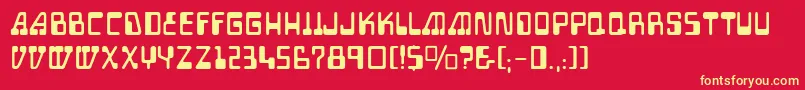 Auto Mission Font – Yellow Fonts on Red Background