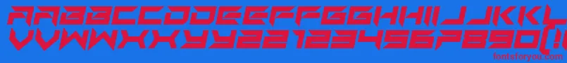 Auto Mode Italic Font – Red Fonts on Blue Background