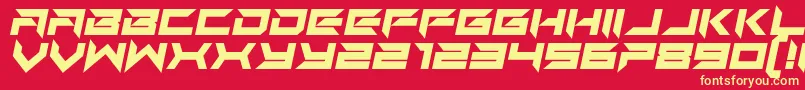 フォントAuto Mode Italic – 黄色の文字、赤い背景