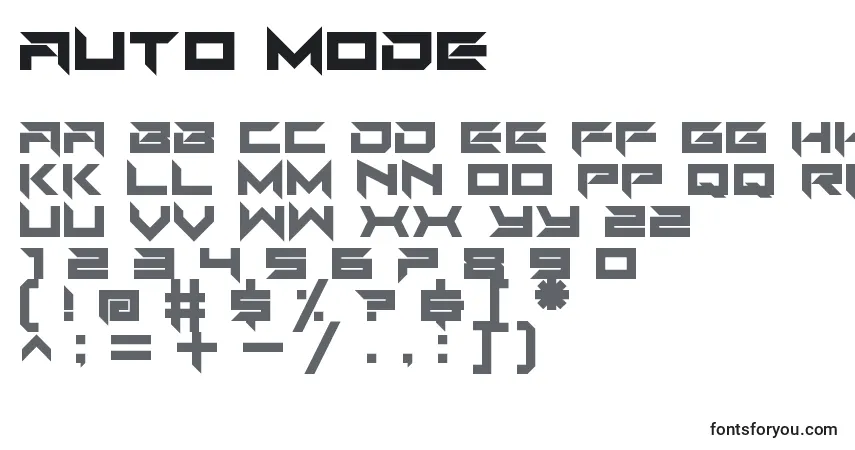 Auto Mode-fontti – aakkoset, numerot, erikoismerkit