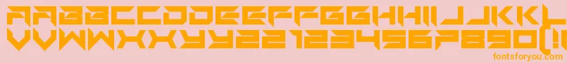 Auto Mode Font – Orange Fonts on Pink Background