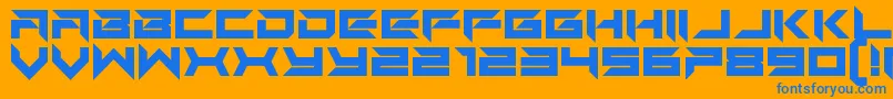 Auto Mode Font – Blue Fonts on Orange Background