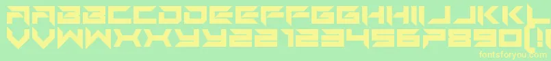 Auto Mode-fontti – keltaiset fontit vihreällä taustalla