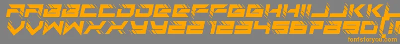 フォントauto techno italic – オレンジの文字は灰色の背景にあります。