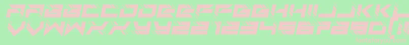 auto techno italic Font – Pink Fonts on Green Background