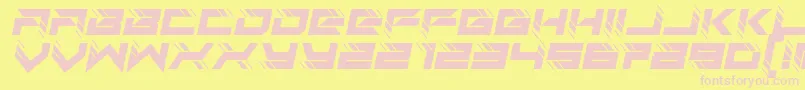 フォントauto techno italic – ピンクのフォント、黄色の背景