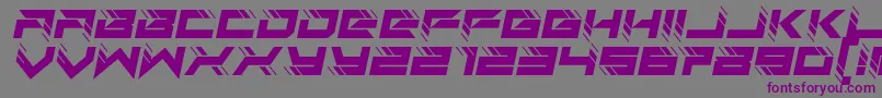 フォントauto techno italic – 紫色のフォント、灰色の背景
