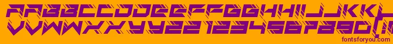 auto techno italic Font – Purple Fonts on Orange Background