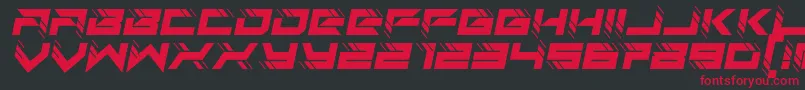 auto techno italic Font – Red Fonts on Black Background