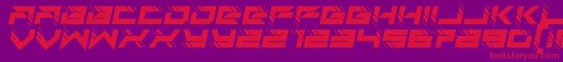 Czcionka auto techno italic – czerwone czcionki na fioletowym tle