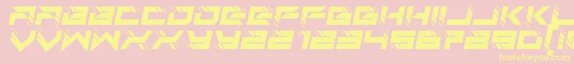 auto techno italic Font – Yellow Fonts on Pink Background