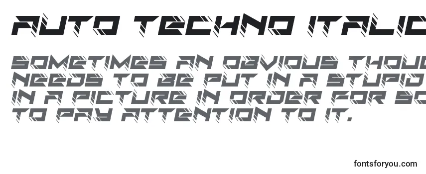 Auto techno italic Font