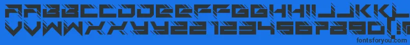 auto techno-Schriftart – Schwarze Schriften auf blauem Hintergrund